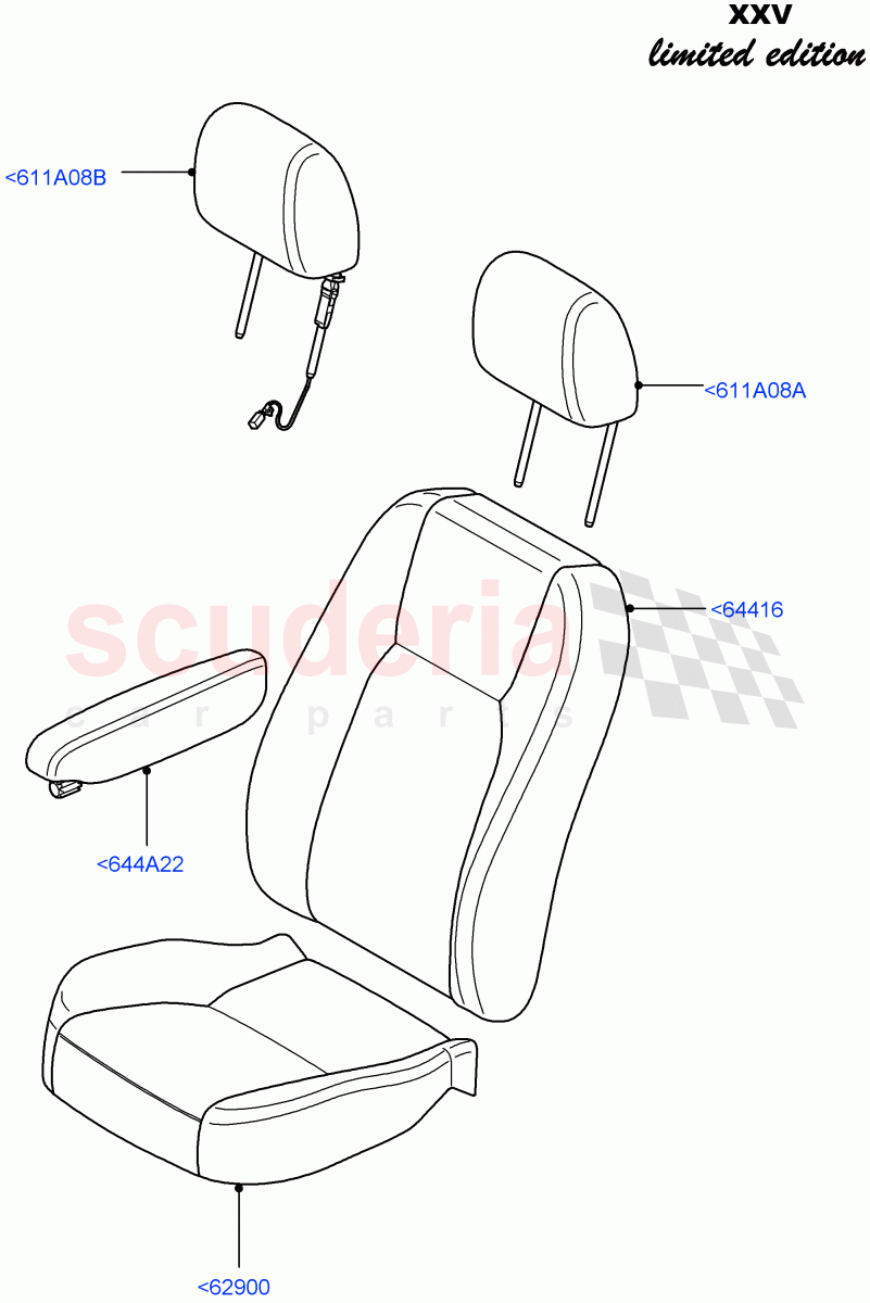 Front Seat Covers (XXV Anniversary LE) ((V) FROMEA000001) of Land Rover Land Rover Discovery 4 (2010-2016) [4.0 Petrol V6]