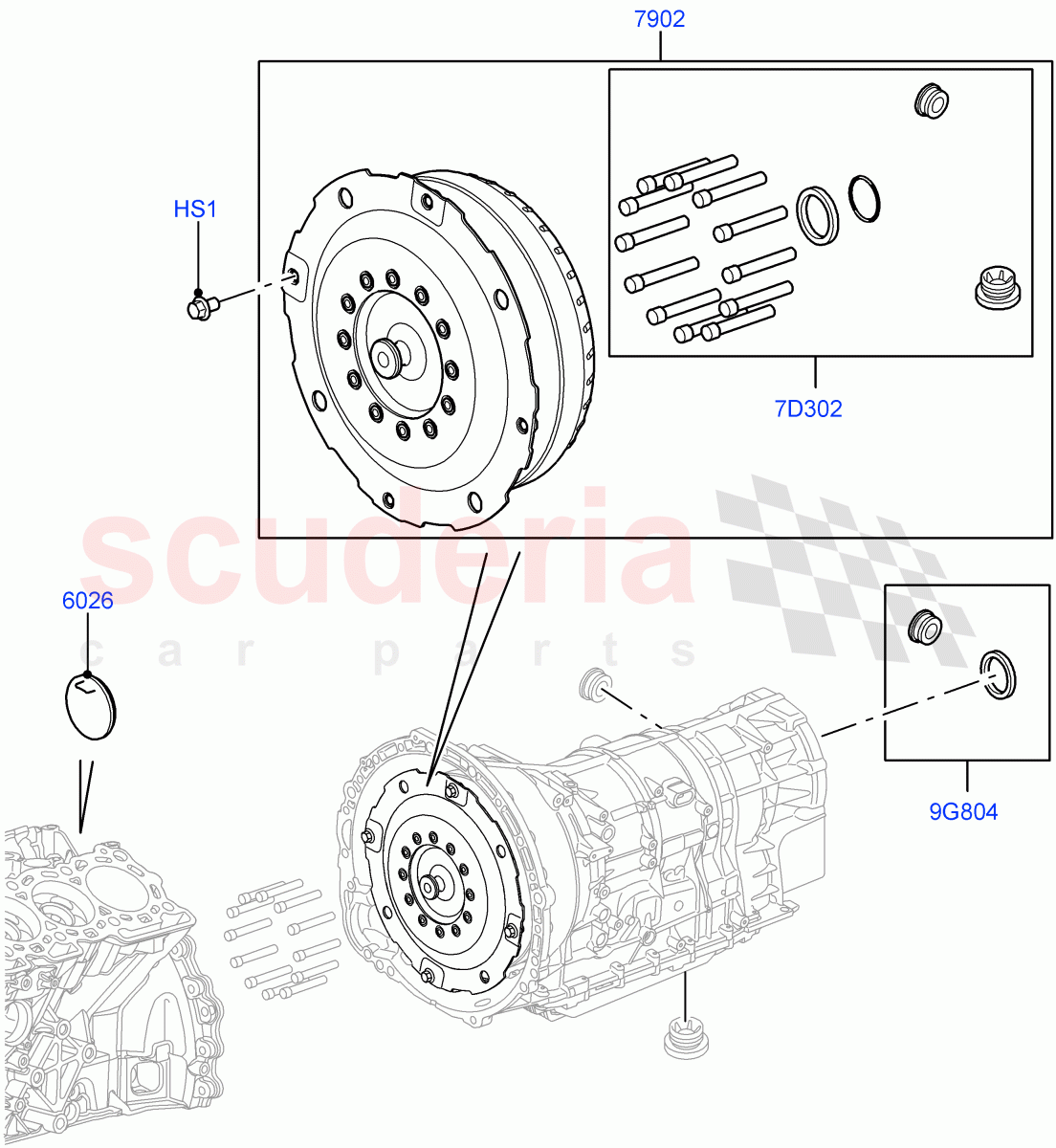Converter (Solihull Plant Build) (3.0 V6 Diesel, 8 Speed Auto Trans ZF 8HP70 4WD) ((V) FROMAA000001) of Land Rover Land Rover Discovery 5 (2017+) [3.0 DOHC GDI SC V6 Petrol]
