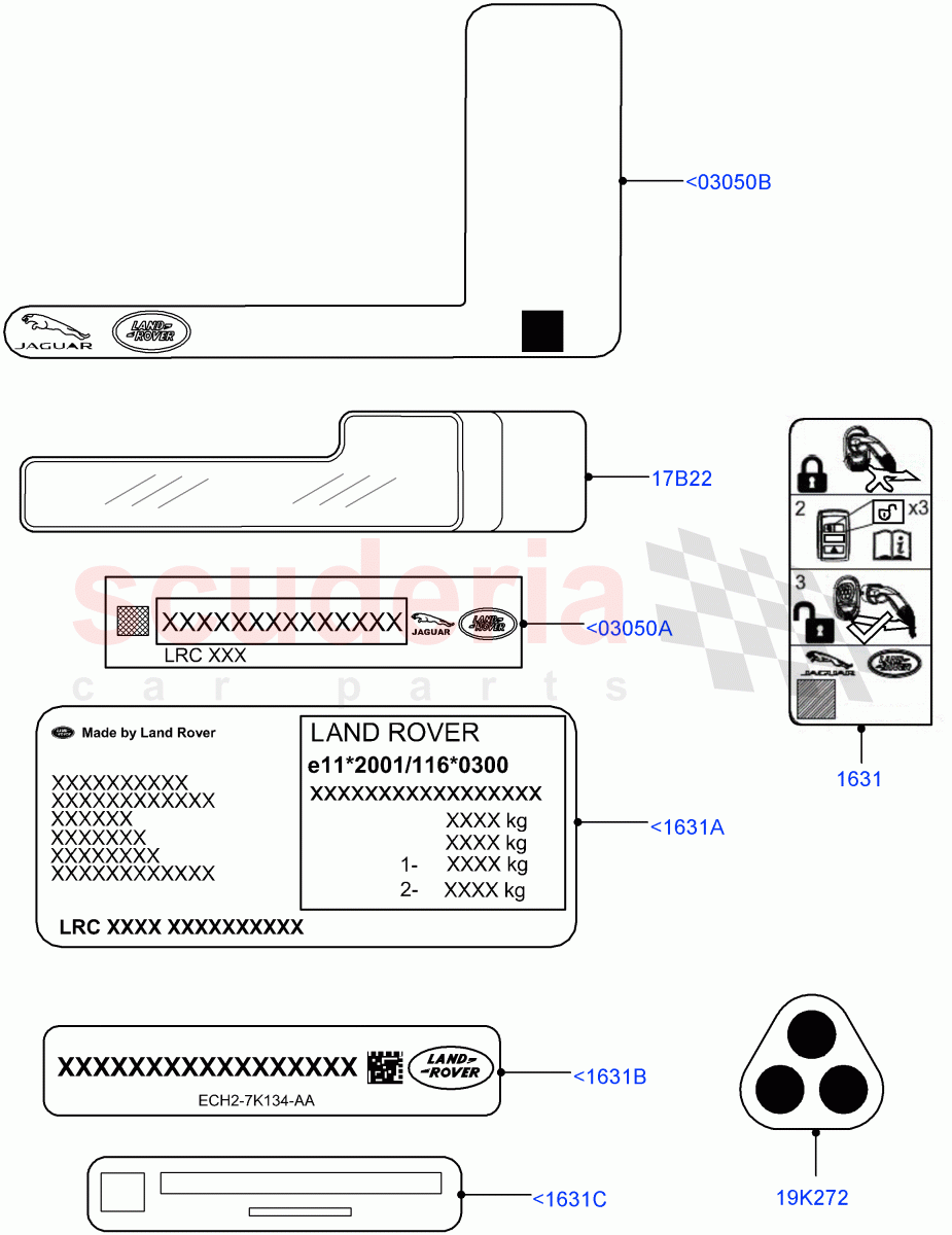 Labels (Information) (Changsu (China)) ((V) FROMKG006088) of Land Rover Land Rover Range Rover Evoque (2019+) [2.0 Turbo Diesel]