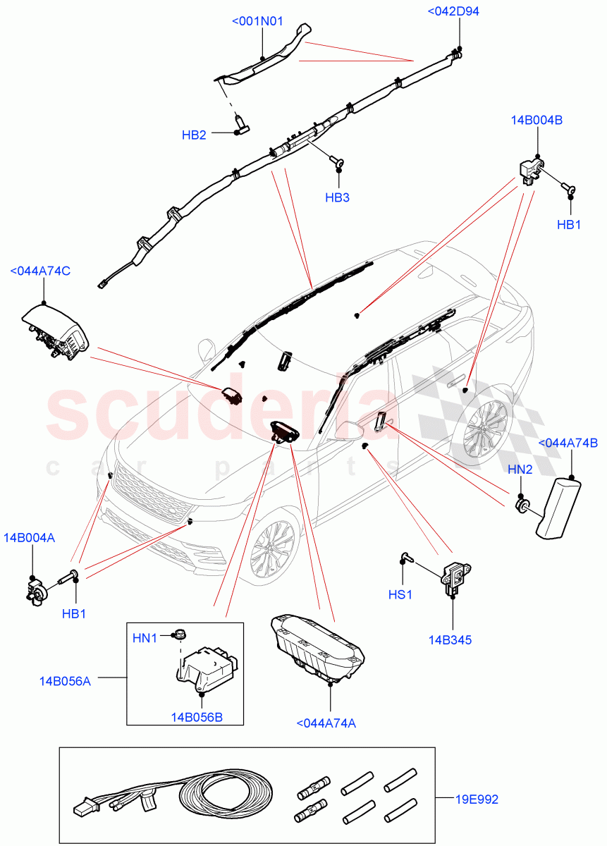 Airbag System (Airbag Modules) of Land Rover Land Rover Range Rover Velar (2017+) [2.0 Turbo Diesel AJ21D4]