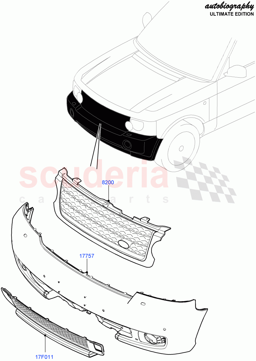 Radiator Grille And Front Bumper (Autobiography Ultimate Edition) ((V) FROMBA344356) of Land Rover Land Rover Range Rover (2010-2012) [5.0 OHC SGDI NA V8 Petrol]