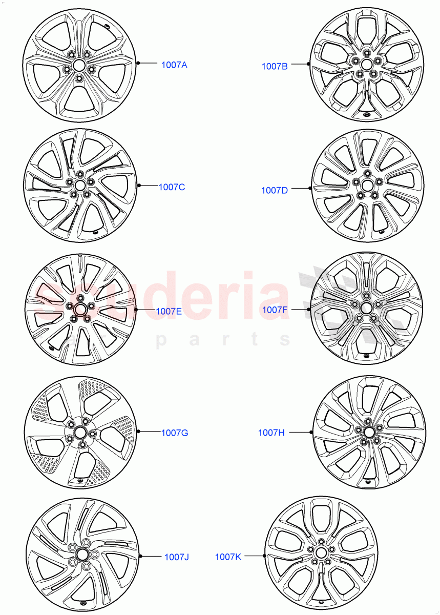 Wheels (Changsu (China)) ((V) FROMFG000001) of Land Rover Land Rover Discovery Sport (2015+) [2.0 Turbo Diesel]