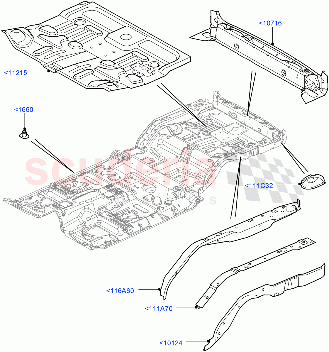 Floor Pan - Centre And Rear ((V) FROMAA000001) of Land Rover Land Rover Range Rover Sport (2010-2013) [3.0 Diesel 24V DOHC TC]