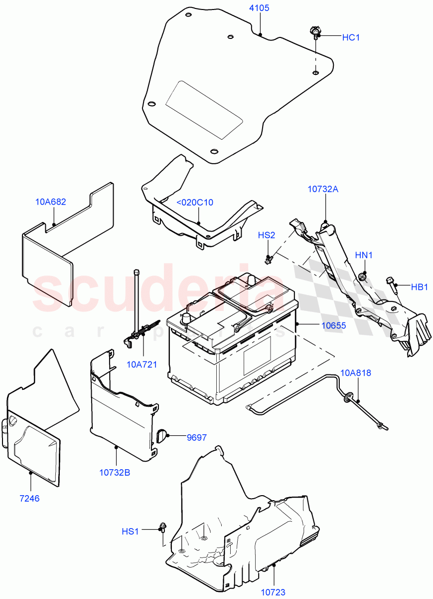 Battery And Mountings (Halewood (UK)) ((V) TOKH999999) of Land Rover Land Rover Discovery Sport (2015+) [2.2 Single Turbo Diesel]