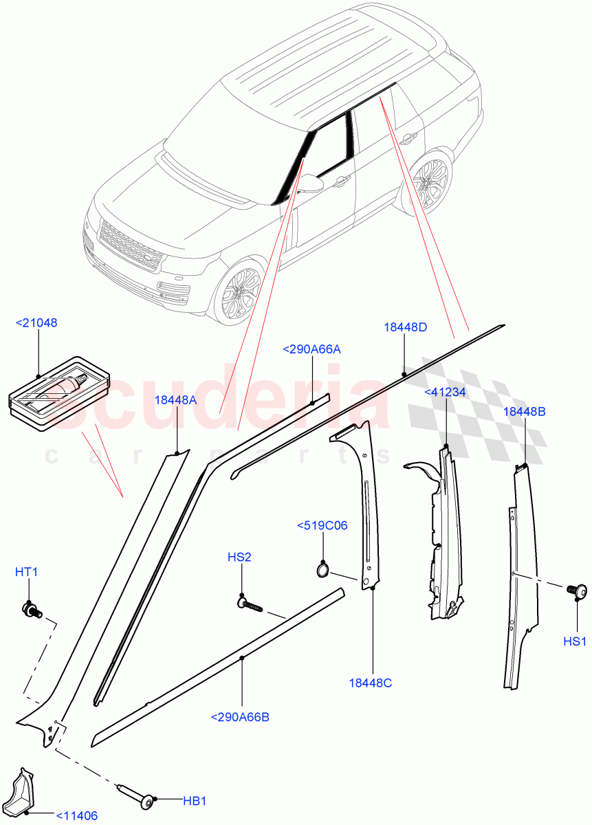 Front Doors, Hinges & Weatherstrips (Finishers) of Land Rover Land Rover Range Rover (2012-2021) [4.4 DOHC Diesel V8 DITC]