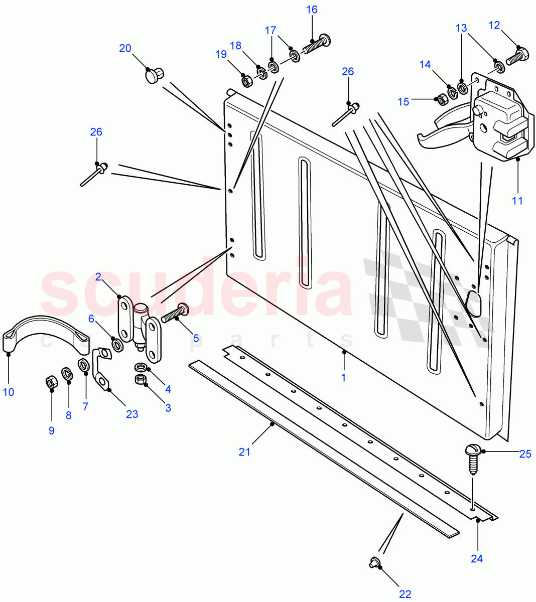 Tailboard Assembly Lower-Side Hinged ((V) FROM7A000001) of Land Rover Land Rover Defender (2007-2016)