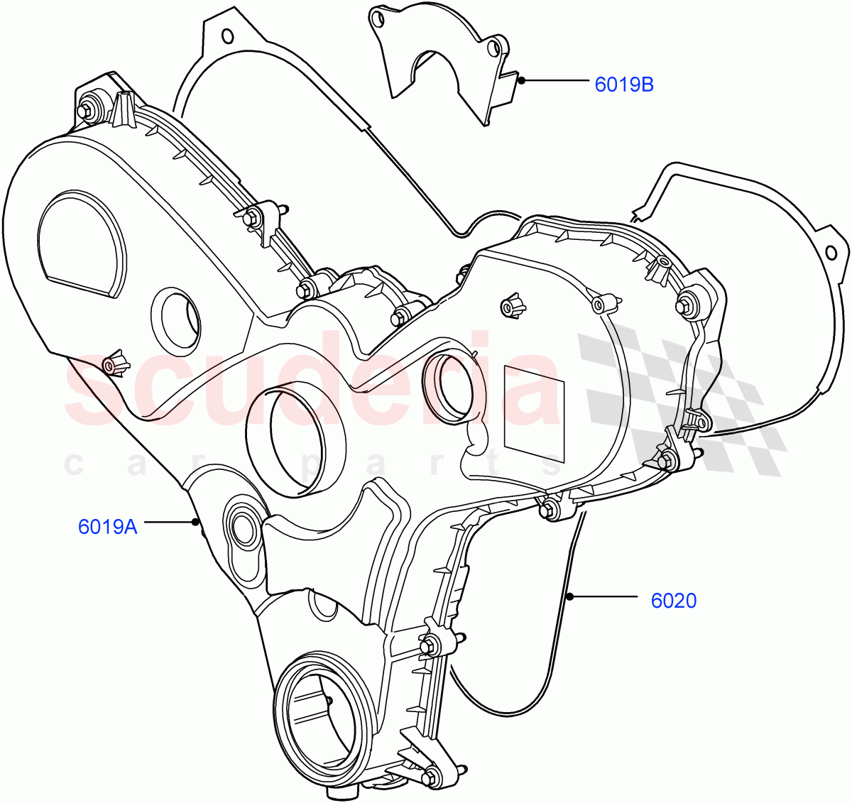 Timing Gear Covers (Lion Diesel 2.7 V6 (140KW)) ((V) TO9A999999) of Land Rover Land Rover Range Rover Sport (2005-2009) [2.7 Diesel V6]