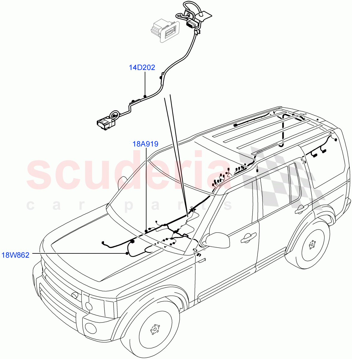 Electrical Wiring - Body And Rear (Audio/Navigation/Entertainment) ((V) FROMAA000001, (V) TOAA999999) of Land Rover Land Rover Discovery 4 (2010-2016) [5.0 OHC SGDI NA V8 Petrol]