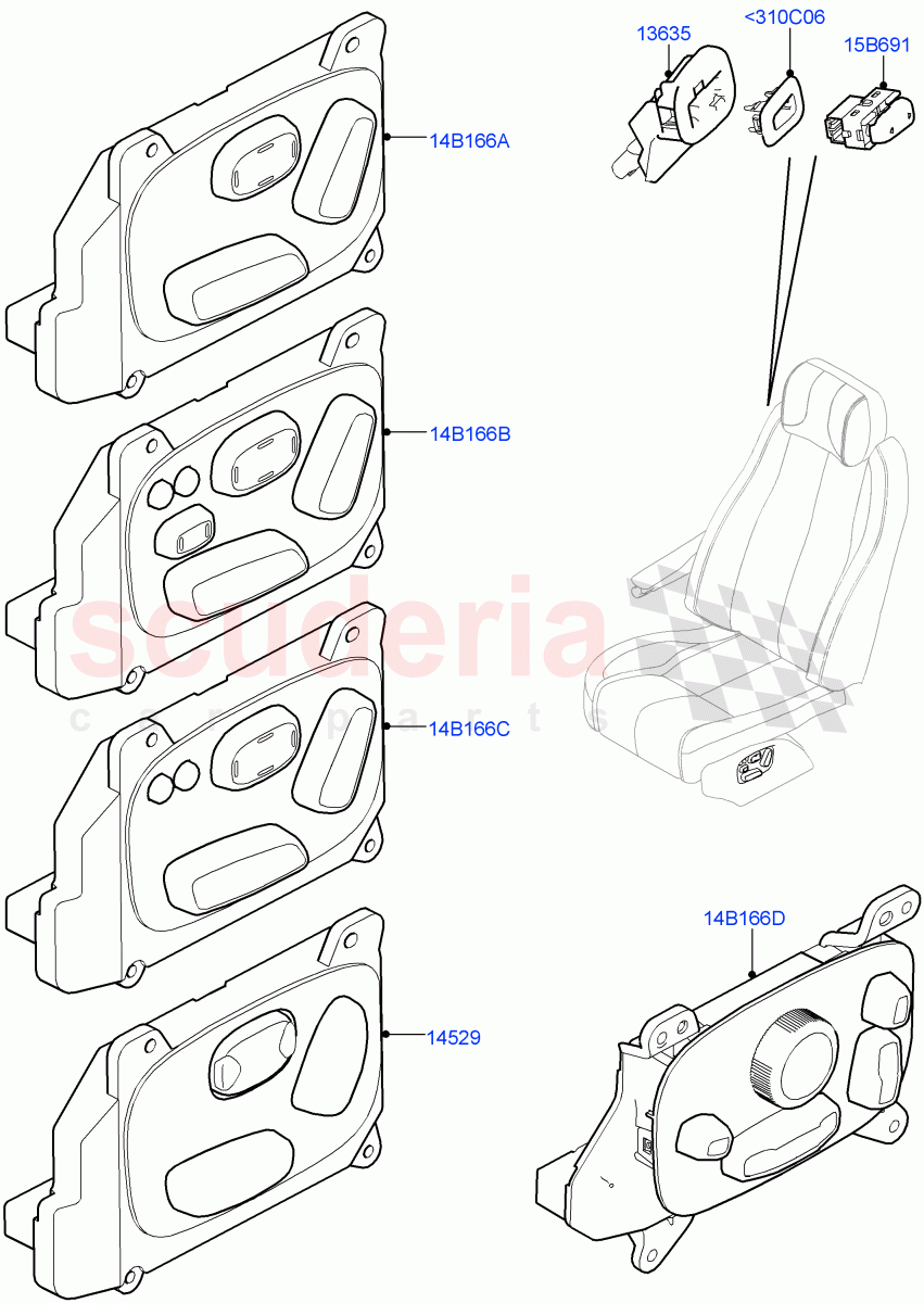 Switches (Front Seats) ((V) TOHA999999) of Land Rover Land Rover Range Rover (2012-2021) [4.4 DOHC Diesel V8 DITC]