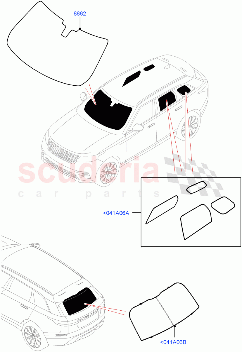Touring Accessories (Sun Blinds) of Land Rover Land Rover Range Rover Velar (2017+) [2.0 Turbo Diesel]