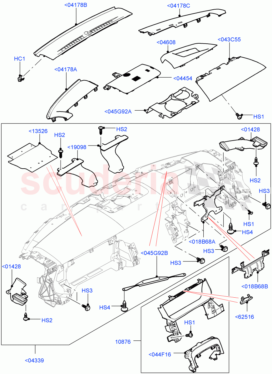 Instrument Panel (Upper, External) (Head Up Display) ((V) FROMEA152800) of Land Rover Land Rover Range Rover (2012-2021) [5.0 OHC SGDI NA V8 Petrol]