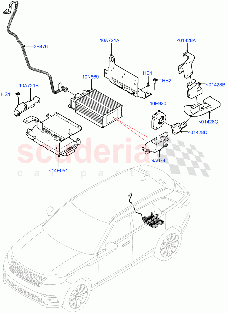 Hybrid Electrical Modules (MHEV Battery, Duct, Fan) (Electric Engine Battery-MHEV) ((V) FROMMA000001) of Land Rover Land Rover Range Rover Velar (2017+) [3.0 I6 Turbo Diesel AJ20D6]