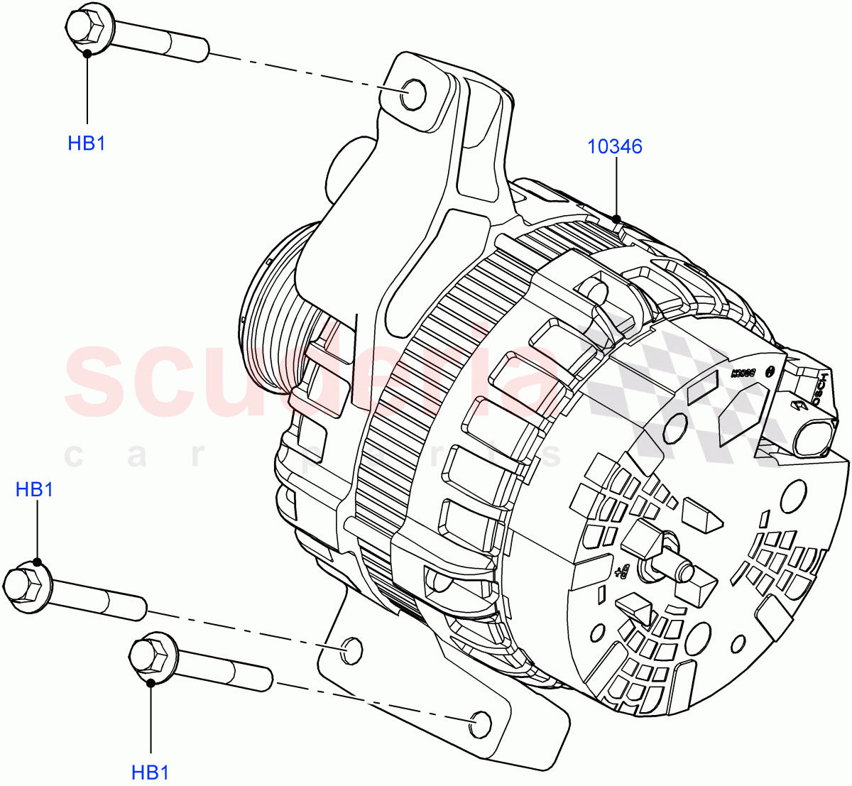 Alternator And Mountings (2.0L 16V TIVCT T/C 240PS Petrol, Itatiaia (Brazil)) ((V) FROMGT000001) of Land Rover Land Rover Discovery Sport (2015+) [2.0 Turbo Diesel AJ21D4]