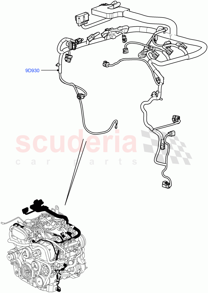 Electrical Wiring - Engine And Dash (Engine) (Lion Diesel 2.7 V6 (140KW)) ((V) TO9A999999) of Land Rover Land Rover Range Rover Sport (2005-2009) [4.2 Petrol V8 Supercharged]