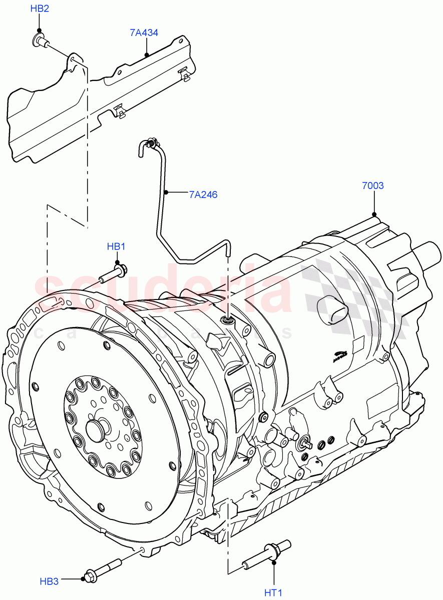 Auto Trans Assy & Speedometer Drive (5.0L P AJ133 DOHC CDA S/C Enhanced, 8 Speed Auto Trans ZF 8HP70 4WD) ((V) FROMKA000001) of Land Rover Land Rover Range Rover Velar (2017+) [3.0 I6 Turbo Diesel AJ20D6]