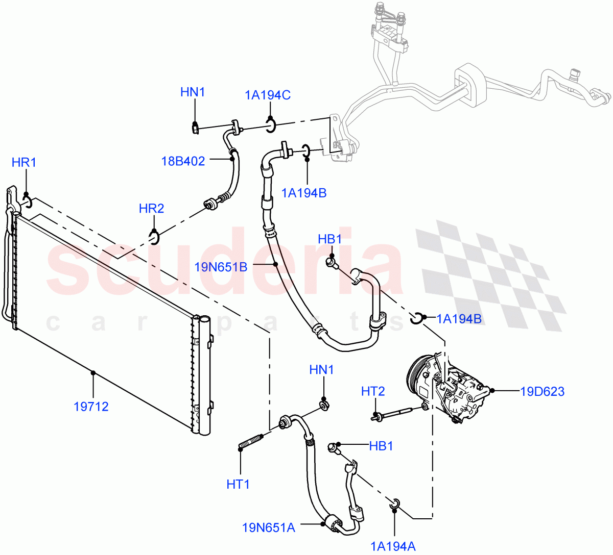 Air Conditioning Condensr/Compressr (Halewood (UK), Less Electric Engine Battery, Electric Engine Battery-MHEV) ((V) FROMMH000001) of Land Rover Land Rover Range Rover Evoque (2019+) [2.0 Turbo Diesel]