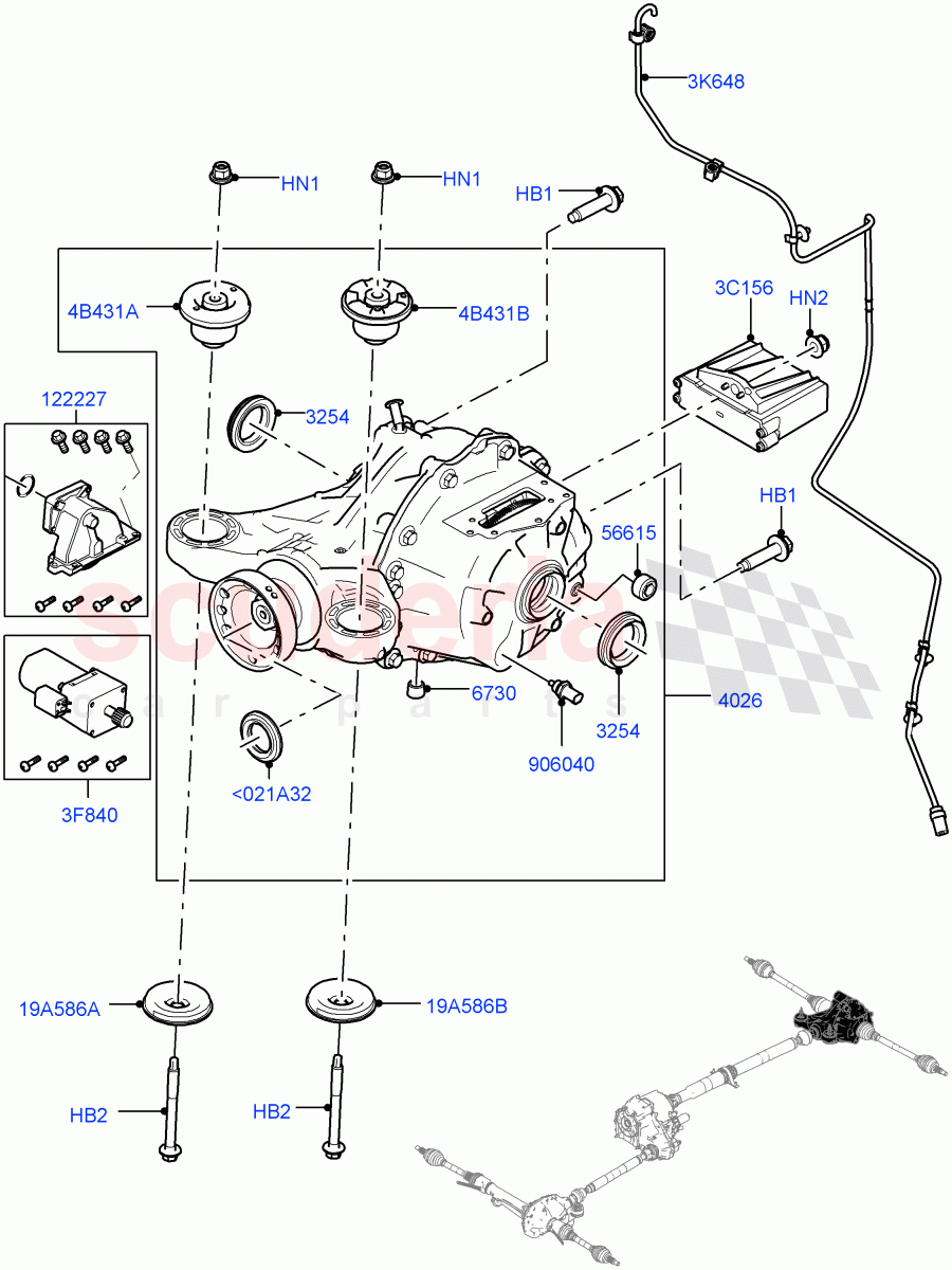 Rear Axle (Solihull Plant Build) (Electronic Locking Differential) ((V) FROMHA000001) of Land Rover Land Rover Discovery 5 (2017+) [3.0 Diesel 24V DOHC TC]