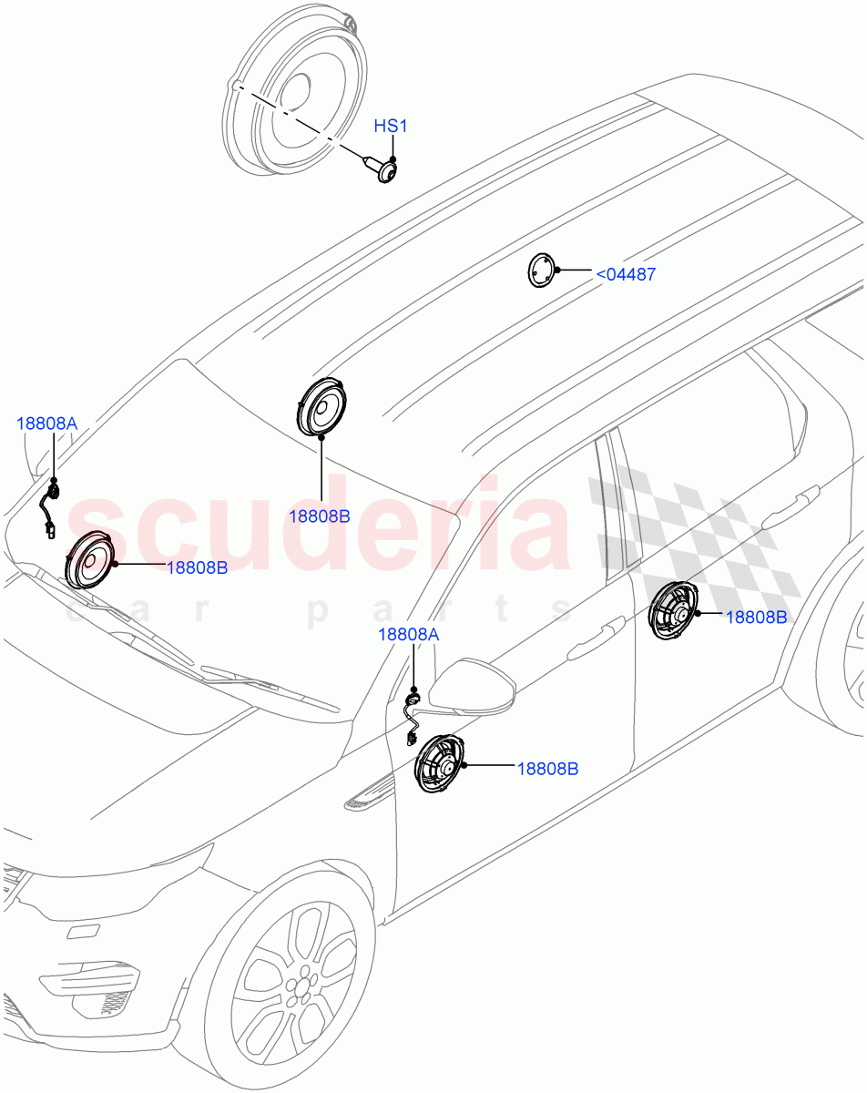 Speakers (Itatiaia (Brazil), Standard Audio (Base)) ((V) FROMGT000001) of Land Rover Land Rover Discovery Sport (2015+) [1.5 I3 Turbo Petrol AJ20P3]