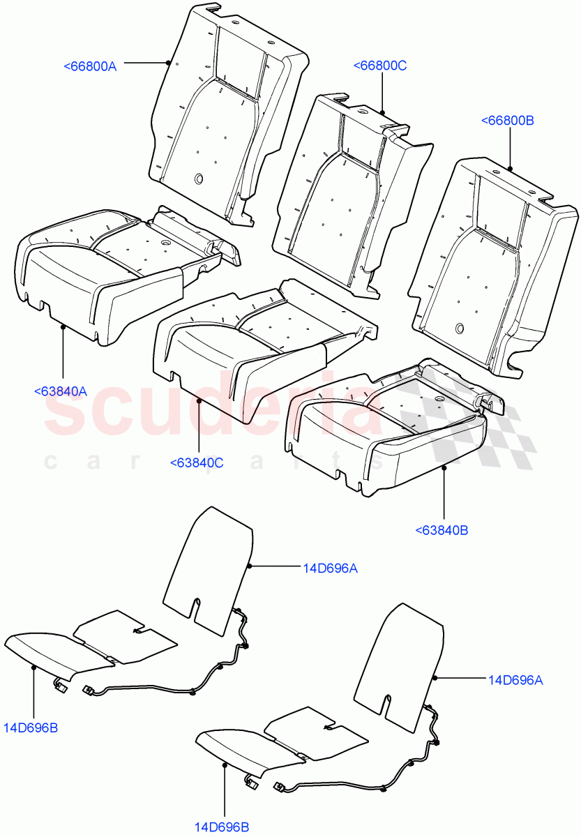 Rear Seat Pads/Valances & Heating (With 35/30/35 Split Fold Rear Seat) ((V) FROMAA000001) of Land Rover Land Rover Discovery 4 (2010-2016) [3.0 Diesel 24V DOHC TC]