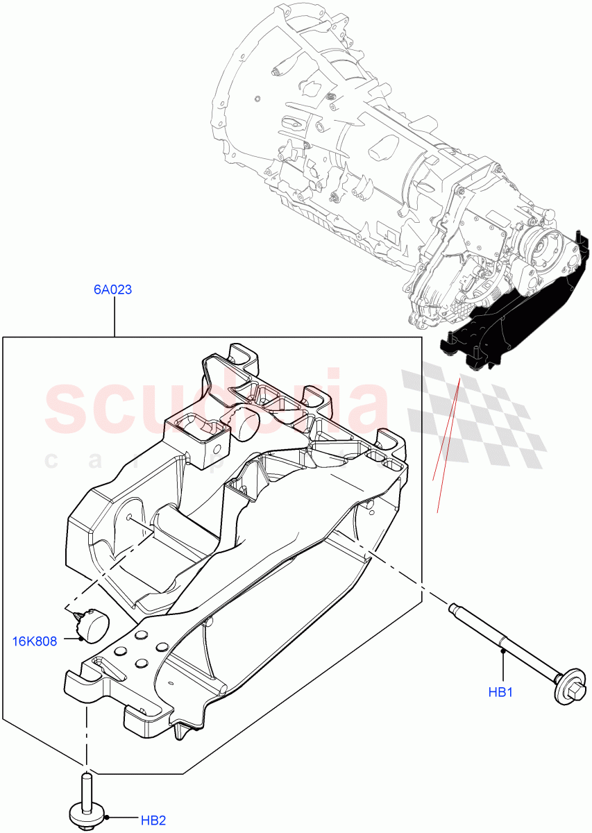 Transmission Mounting (2.0L I4 High DOHC AJ200 Petrol, 2.0L I4 DSL MID DOHC AJ200, 2.0L I4 DSL HIGH DOHC AJ200, 2.0L I4 Mid DOHC AJ200 Petrol) ((V) TOLA999999) of Land Rover Land Rover Range Rover Velar (2017+) [5.0 OHC SGDI SC V8 Petrol]