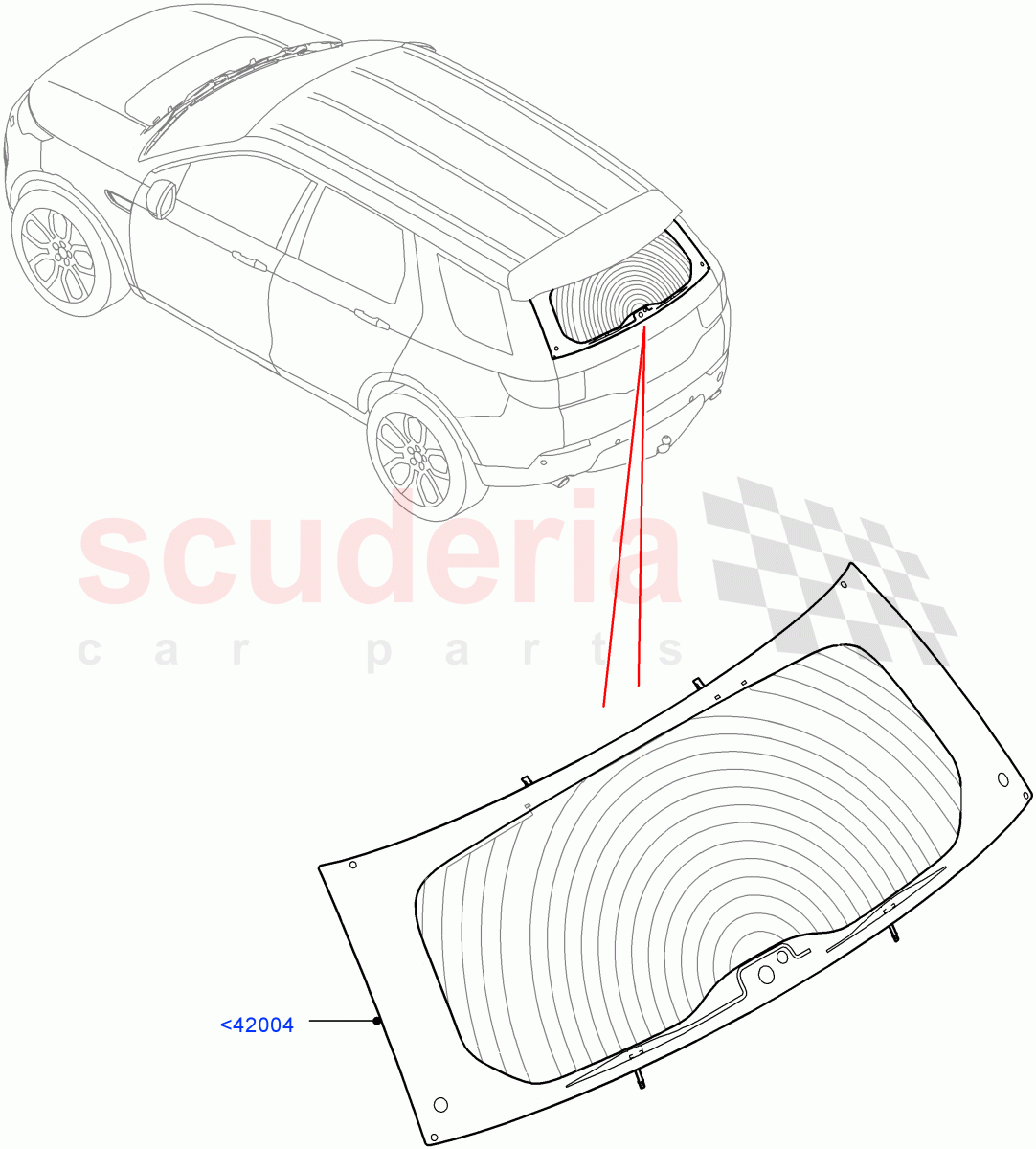 Back Window Glass (Itatiaia (Brazil)) ((V) FROMGT000001) of Land Rover Land Rover Discovery Sport (2015+) [2.0 Turbo Diesel AJ21D4]