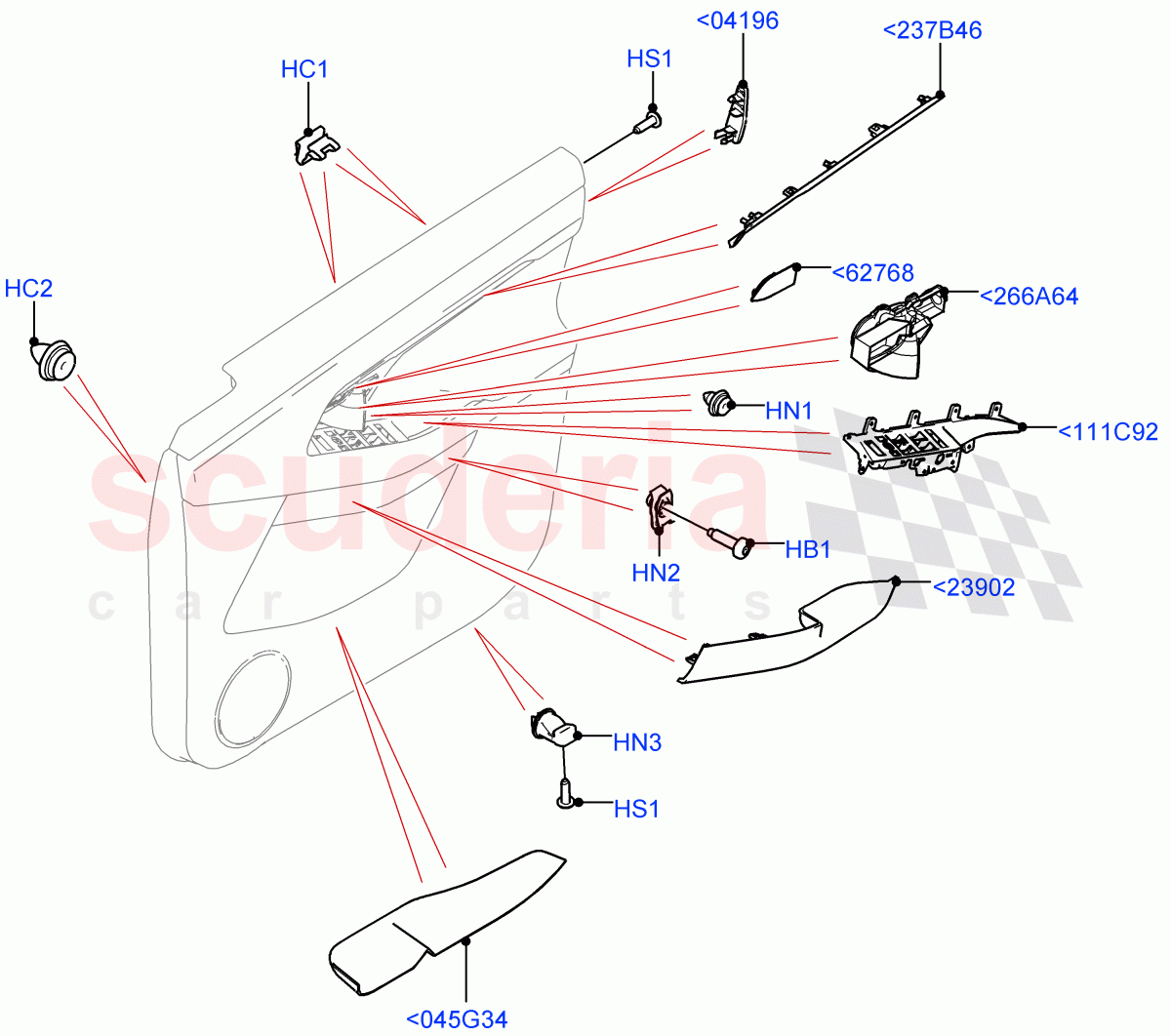 Front Door Trim Installation (Itatiaia (Brazil)) of Land Rover Land Rover Range Rover Evoque (2019+) [2.0 Turbo Petrol AJ200P]