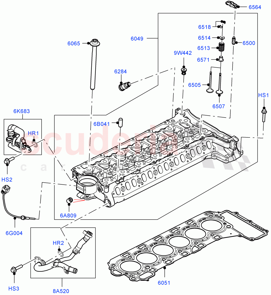 Cylinder Head (3.0L AJ20D6 Diesel High) ((V) FROMLA000001) of Land Rover Land Rover Range Rover (2012-2021) [3.0 I6 Turbo Diesel AJ20D6]