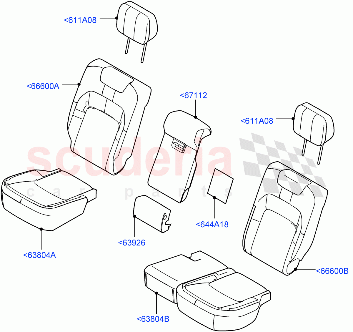 Rear Seat Covers (Taurus Leather, With 60/40 Manual Fold Thru Rr Seat) ((V) FROMJA000001) of Land Rover Land Rover Range Rover (2012-2021) [3.0 I6 Turbo Diesel AJ20D6]