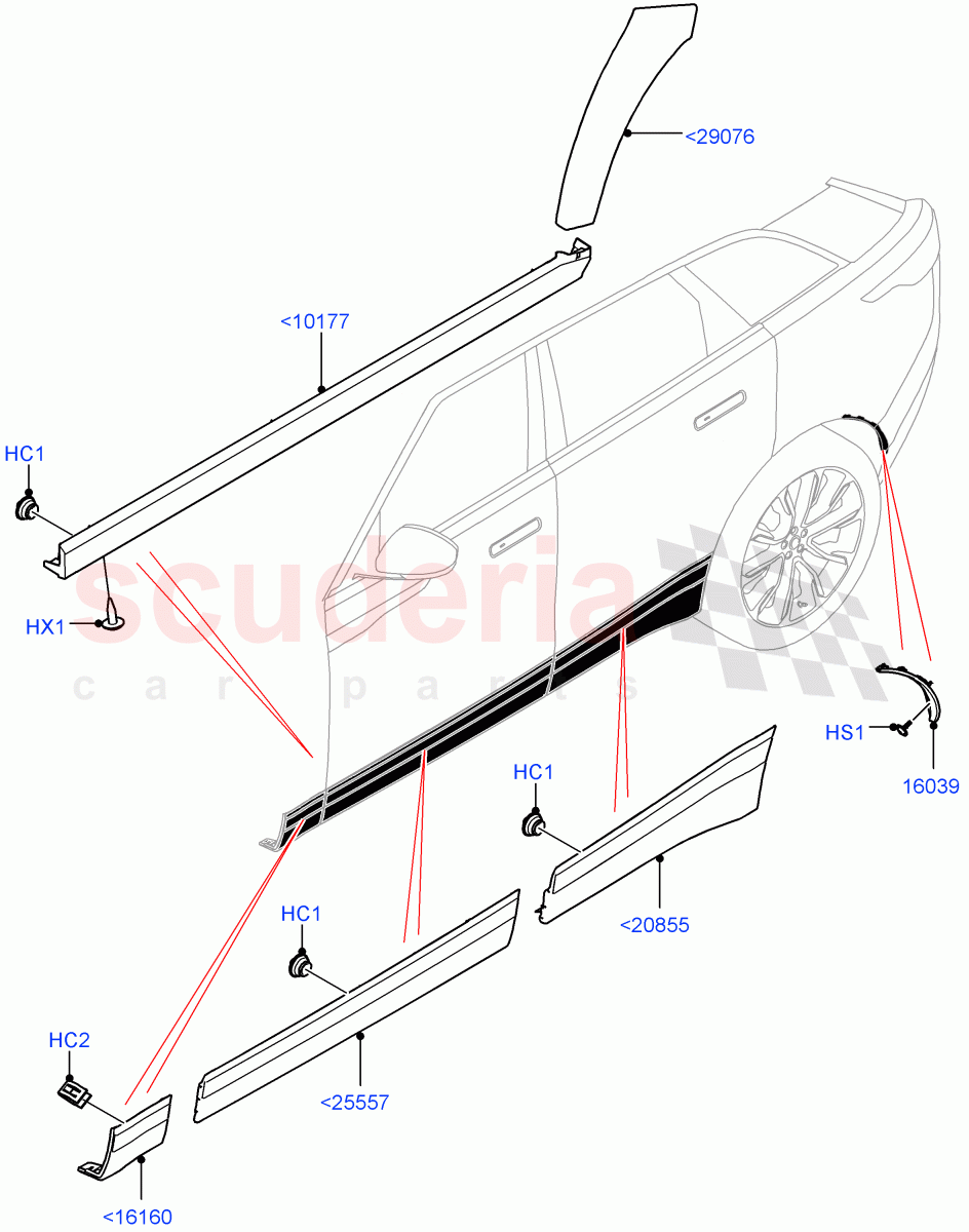 Body Mouldings of Land Rover Land Rover Range Rover Velar (2017+) [2.0 Turbo Petrol AJ200P]