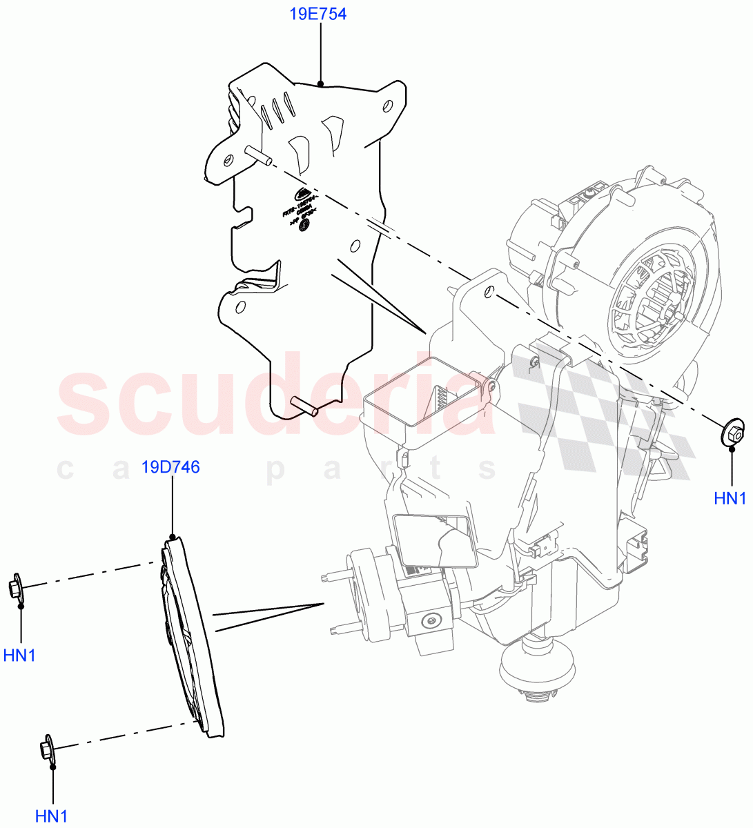 Heater/Air Cond.External Components (Auxiliary Unit) (Itatiaia (Brazil), Climate Control - Chiller Unit) ((V) FROMGT000001) of Land Rover Land Rover Discovery Sport (2015+) [1.5 I3 Turbo Petrol AJ20P3]