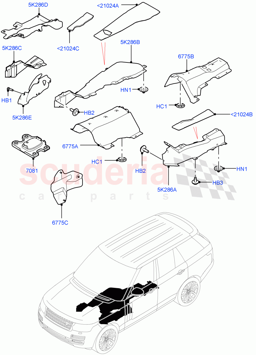 Splash And Heat Shields (Heat Shield) of Land Rover Land Rover Range Rover (2012-2021) [4.4 DOHC Diesel V8 DITC]