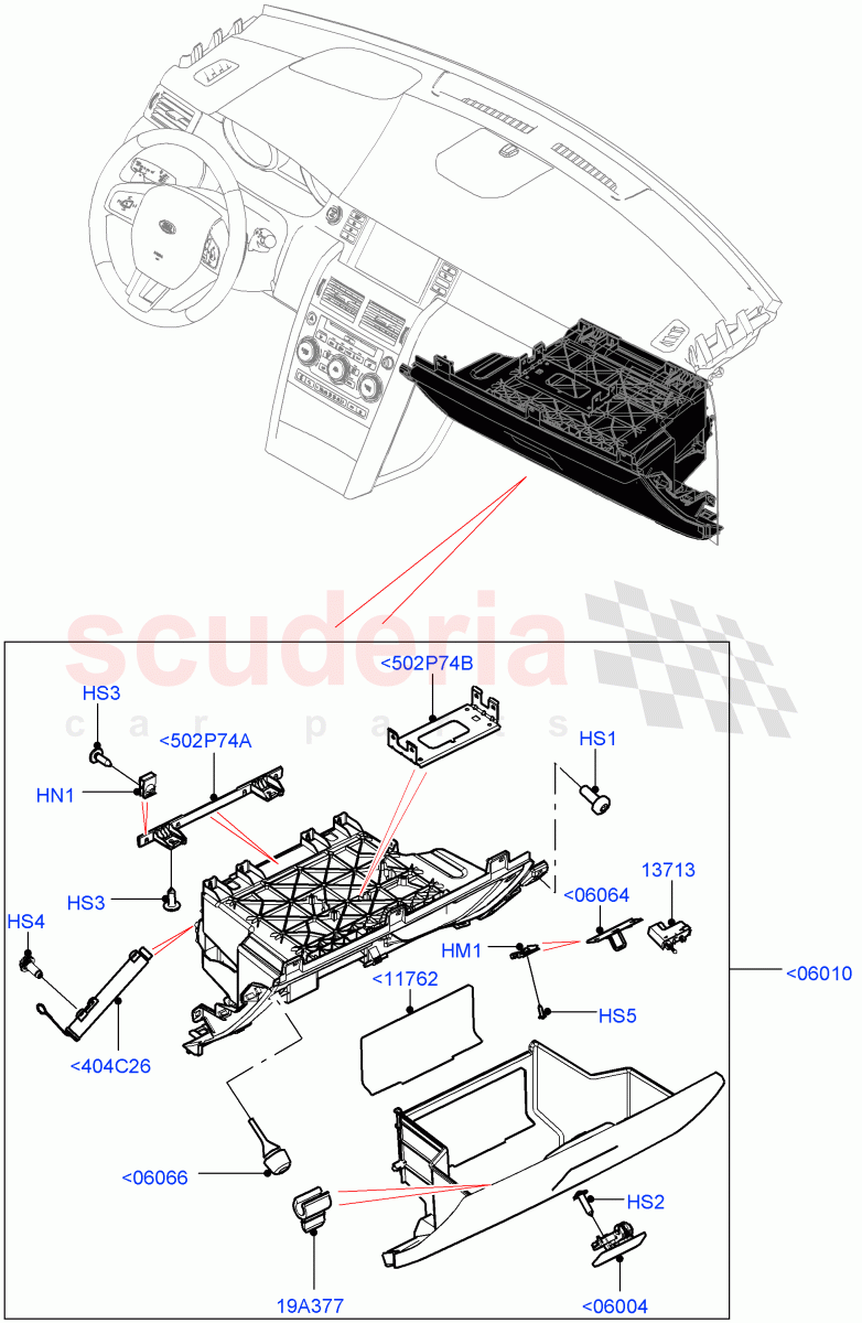 Glove Box (Itatiaia (Brazil)) ((V) FROMGT000001) of Land Rover Land Rover Discovery Sport (2015+) [2.0 Turbo Diesel AJ21D4]