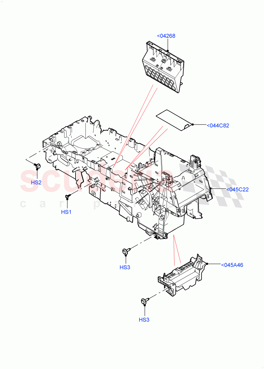 Console - Floor (Internal Components, Nitra Plant Build) ((V) FROMM2000001) of Land Rover Land Rover Discovery 5 (2017+) [2.0 Turbo Petrol AJ200P]