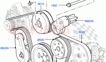 プーリーとドライブベルト (フロント) (ライオン ディーゼル 2.7 V6 (140KW))...