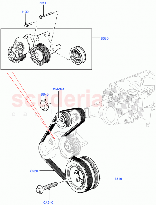 Part Diagram for Land Rover LR091608
