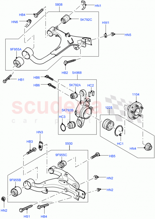 Part Diagram for Land Rover RHF500100