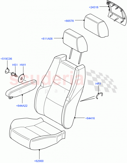 Part Diagram for Land Rover HCA500450NUG