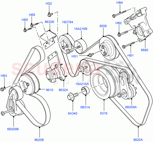 Part Diagram for Land Rover LJU500010