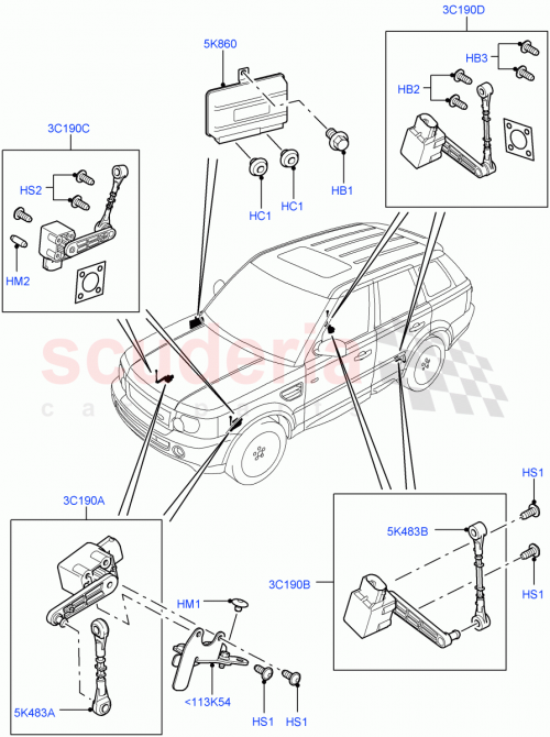 Part Diagram for Land Rover RYC500010