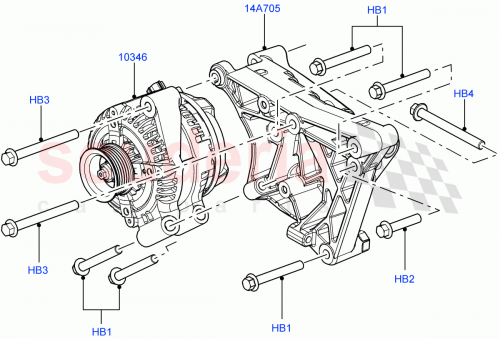 Part Diagram for Land Rover YLE500430