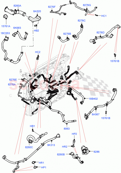 Part Diagram for Land Rover LR151632
