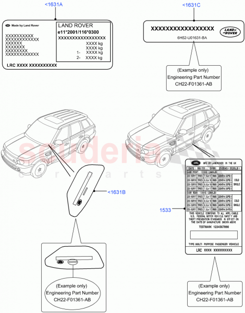 Part Diagram for Land Rover JLM21734SH