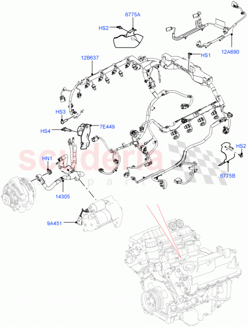 Part Diagram for Land Rover LR173654