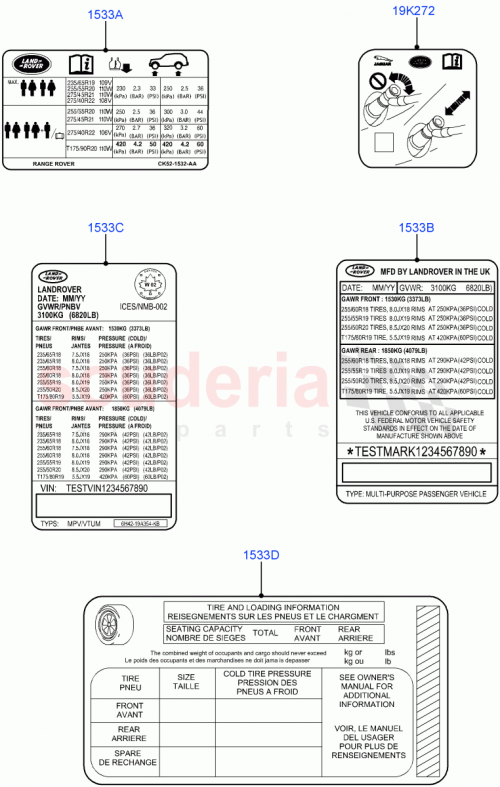 Part Diagram for Land Rover LR106250