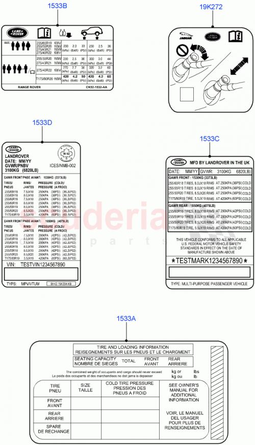 Part Diagram for Land Rover LR146910