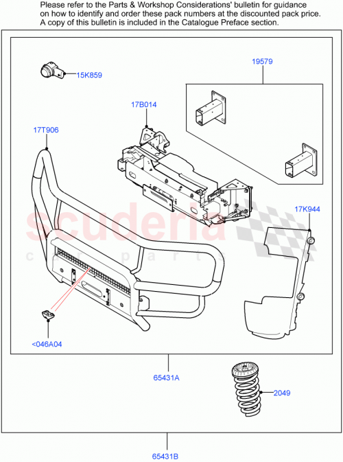 Part Diagram for Land Rover VPLE90BAR02