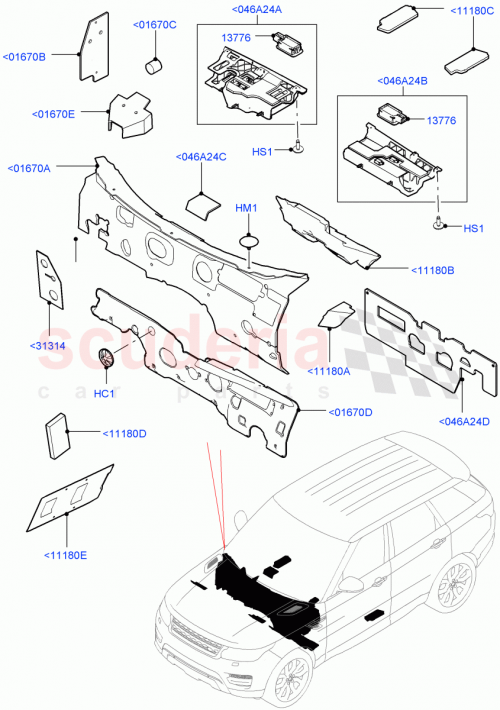 Part Diagram for Land Rover LR043800