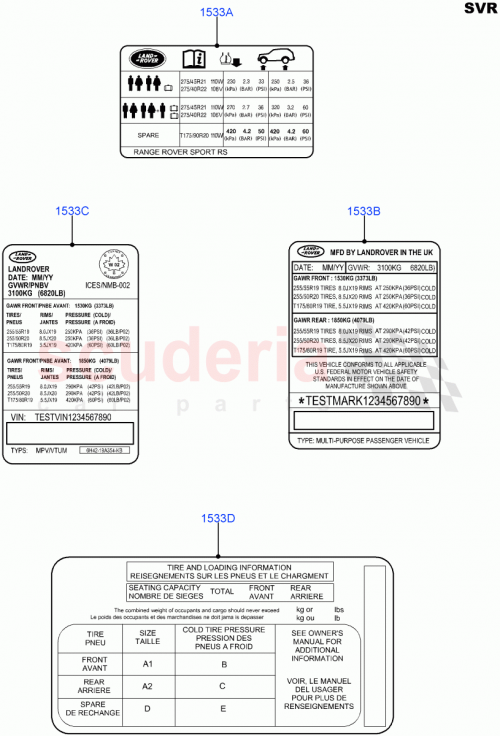Part Diagram for Land Rover LR108787