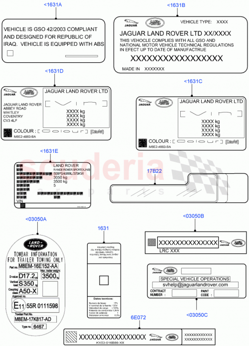 Part Diagram for Land Rover LR174038