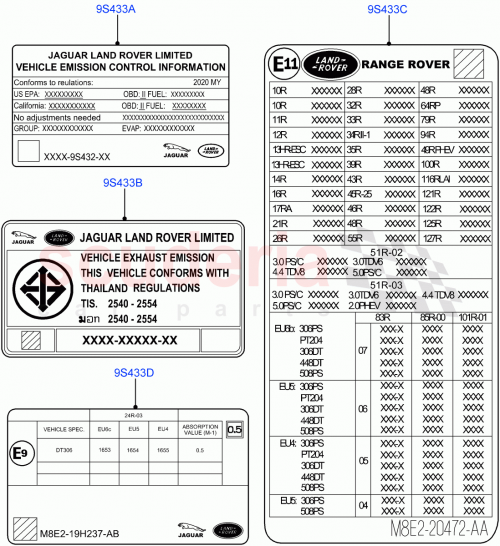 Part Diagram for Land Rover LR164930